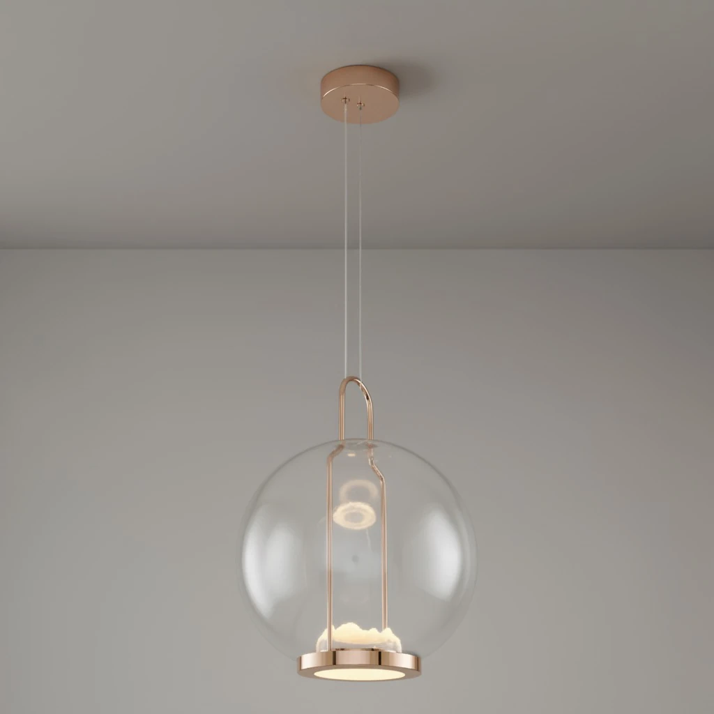 Özcan Aydınlatma 3435-1A Tekli Modern Cam LED Sarkıt Avize