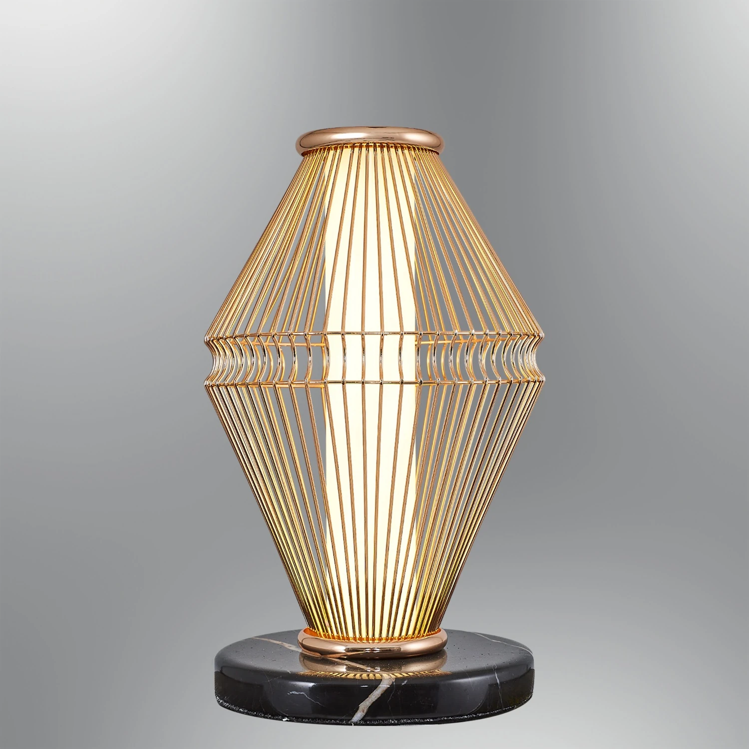 Özcan Aydınlatma Trian Medium Dekoratif Led Kafesli Masalambası