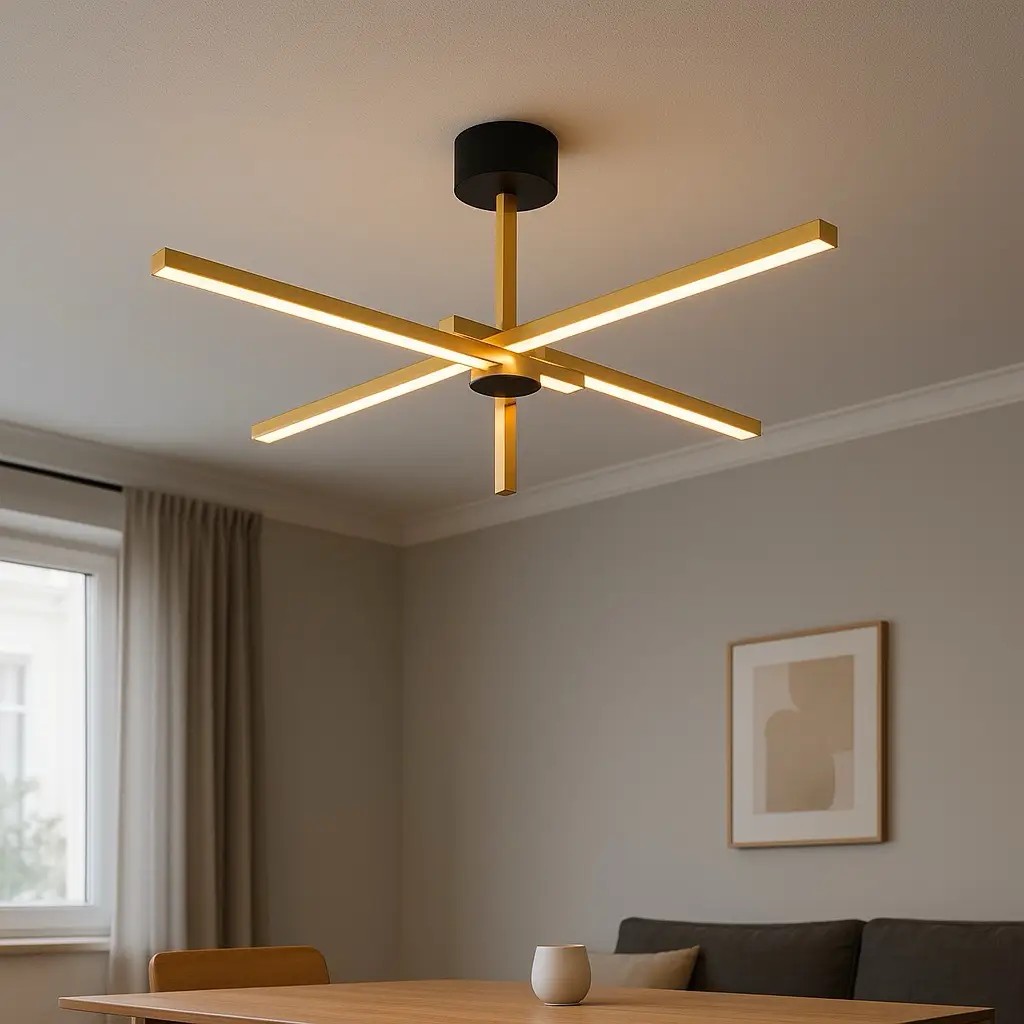 Özcan Aydınlatma 3149-2 Kare 4 Çubuklu Led Armatür Avize