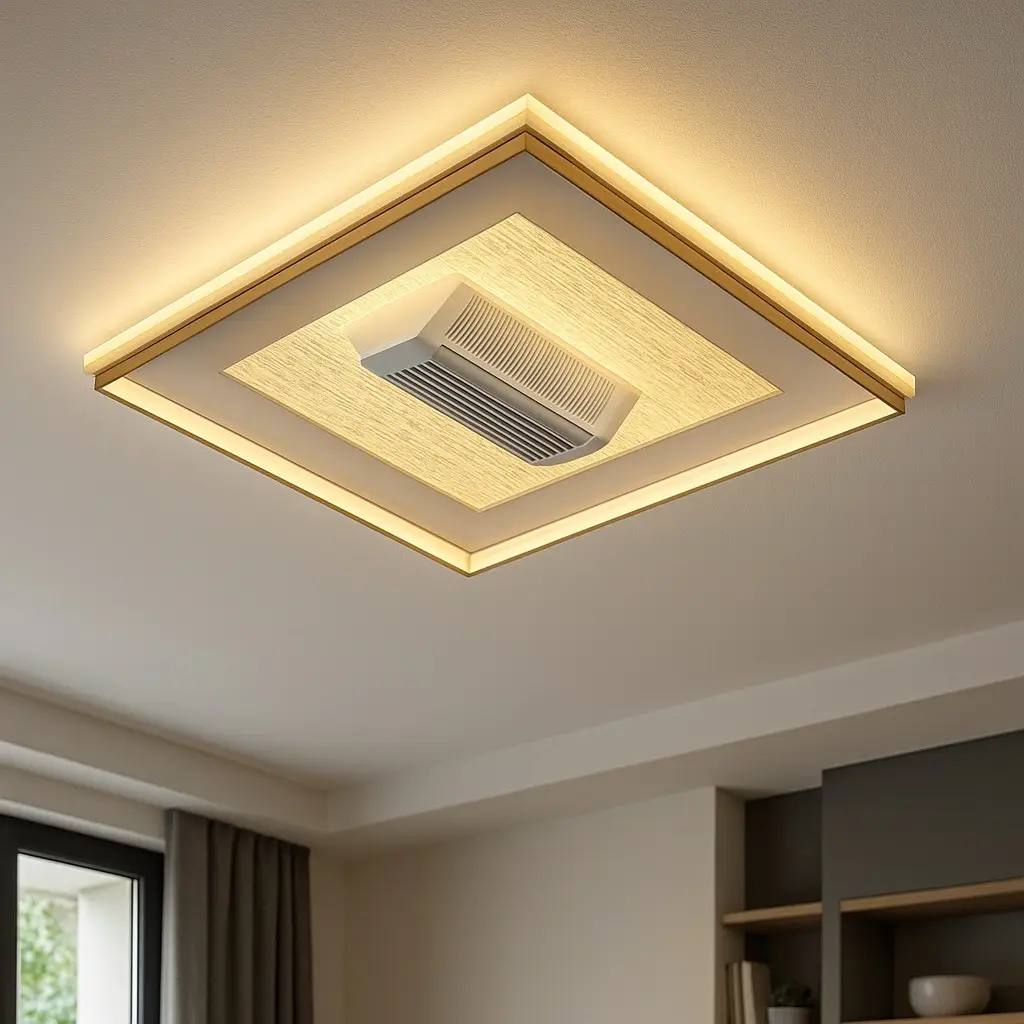 Özcan Aydınlatma 1412-4 Kare Fanlı Led Plafonyer Kumandalı