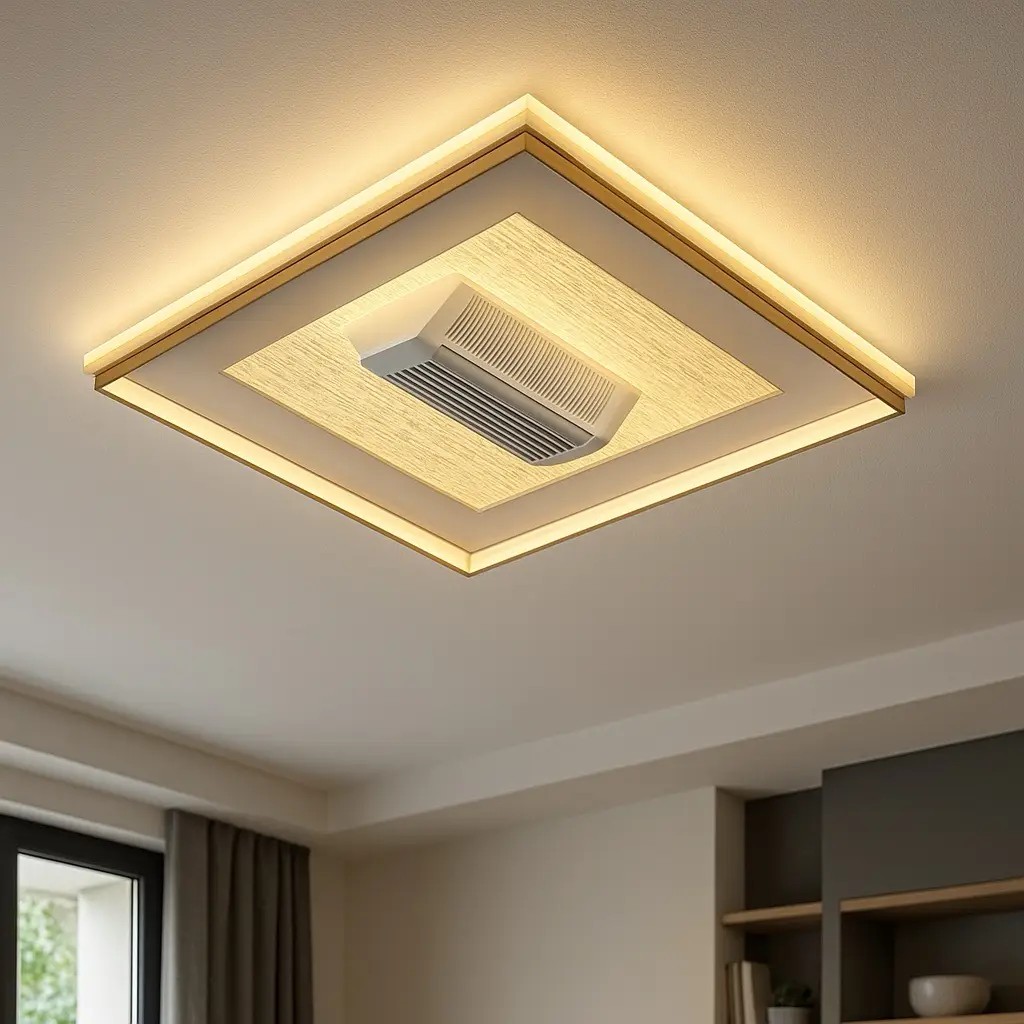 Özcan Aydınlatma 1412-4 Kare Fanlı Led Plafonyer Kumandalı