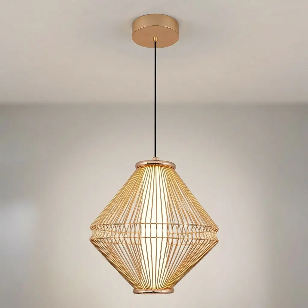 Özcan Aydınlatma Trian Small Dekoratif Led Kafesli Sarkıt - Sarı