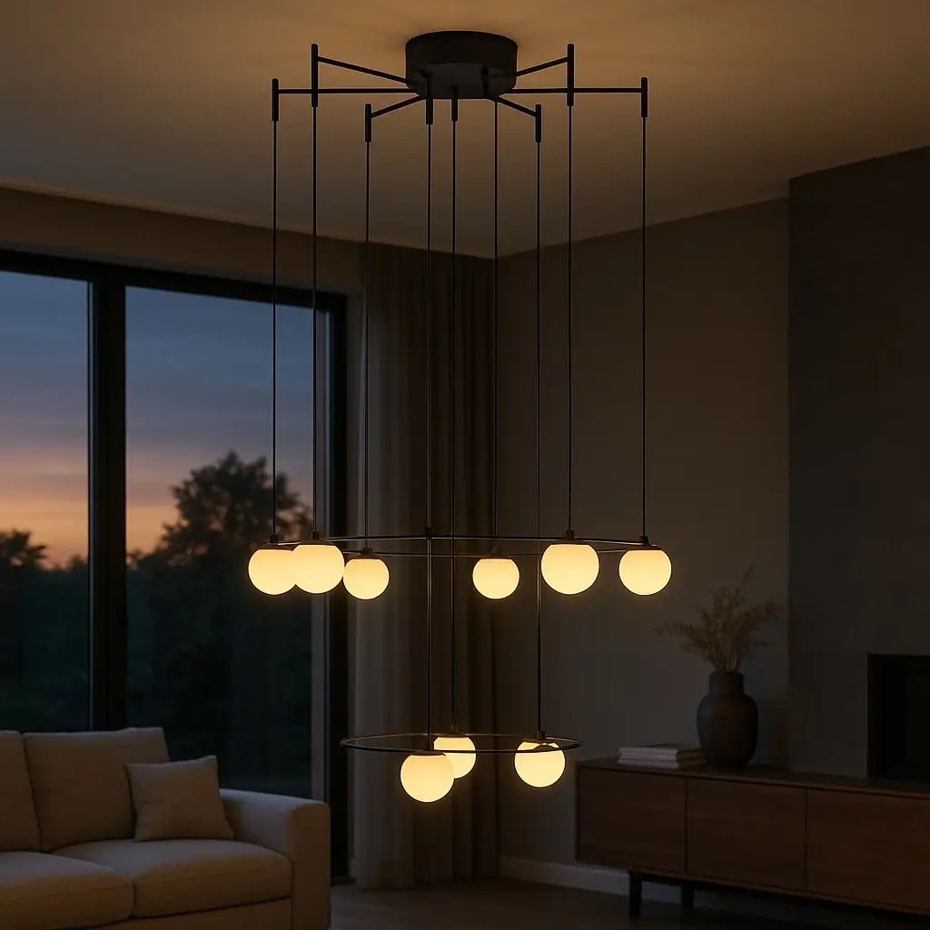 Özcan Aydınlatma 2846-11 Yuvarlak 11'li Sonic Led Avize
