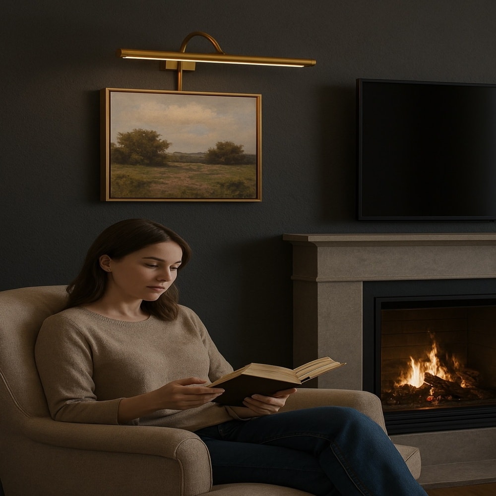 Modesco Warsaw 45 Cm Dekoratif Şarjlı Led Tablo - Ayna Aplik - Gold