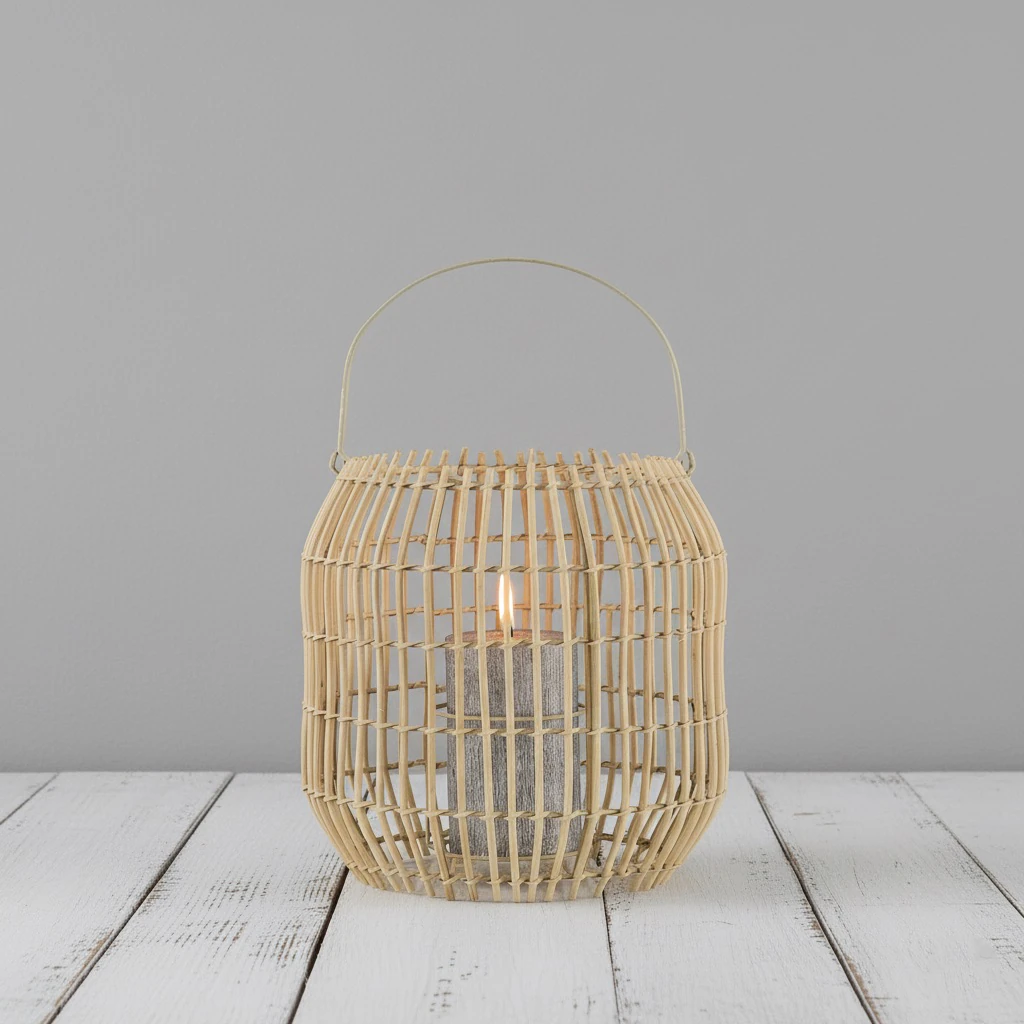 Özcan Aydınlatma 1023 Dekoratif 24 cm Bambu Mumluk