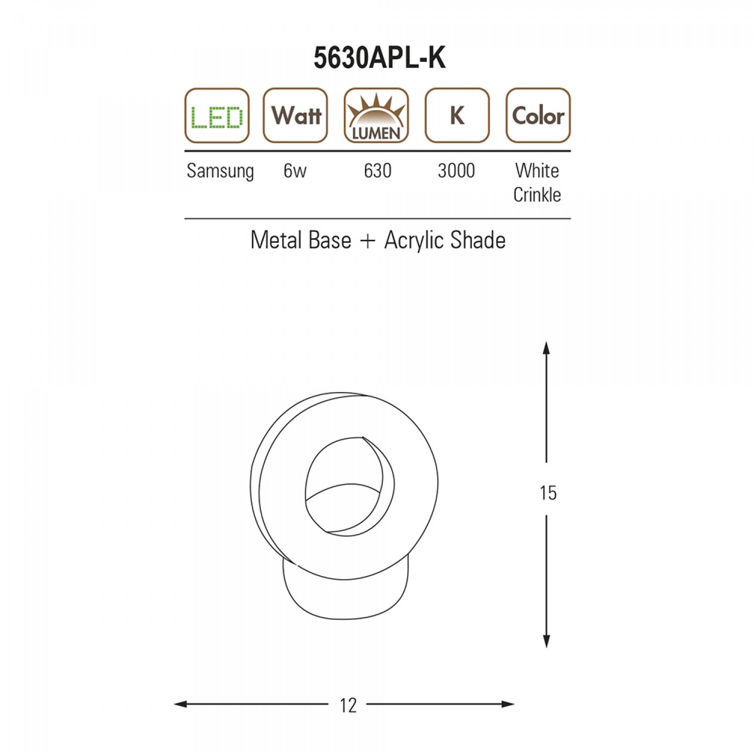 Özcan Aydınlatma 5630APL-K Küçük Boy Modern LED Duvar Aplik - Şeffaf