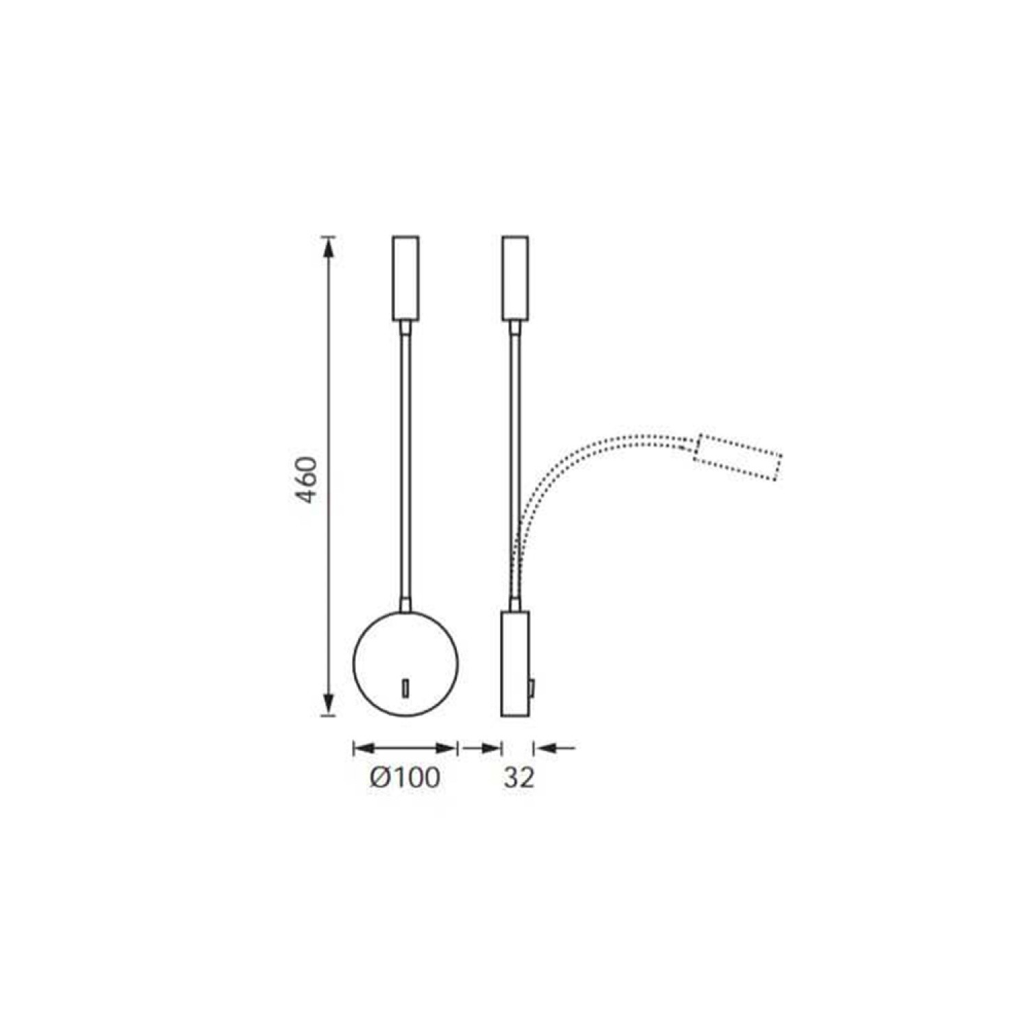 Jupiter Yatak Başı Hareketli On-Off Led Duvar Aplik LW503 SN - Siyah