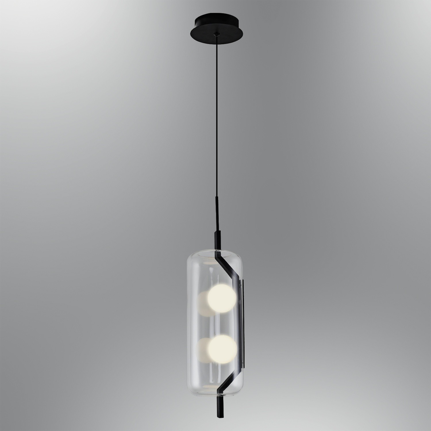 Özcan Aydınlatma 3436-1A Tekli Modern Cam LED Sarkıt Avize - Siyah