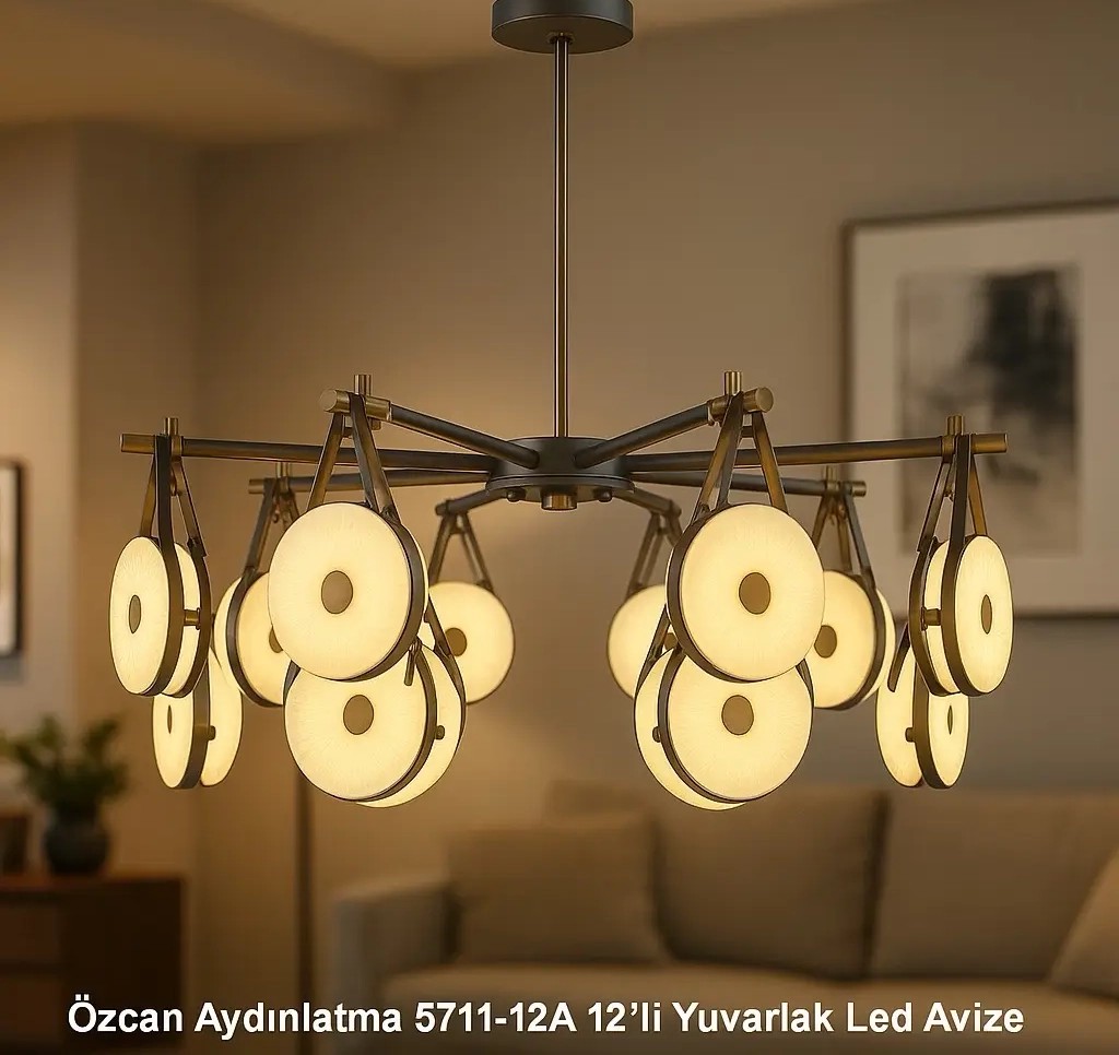Özcan Aydınlatma 5711-12A 12'li Yuvarlak Led Avize