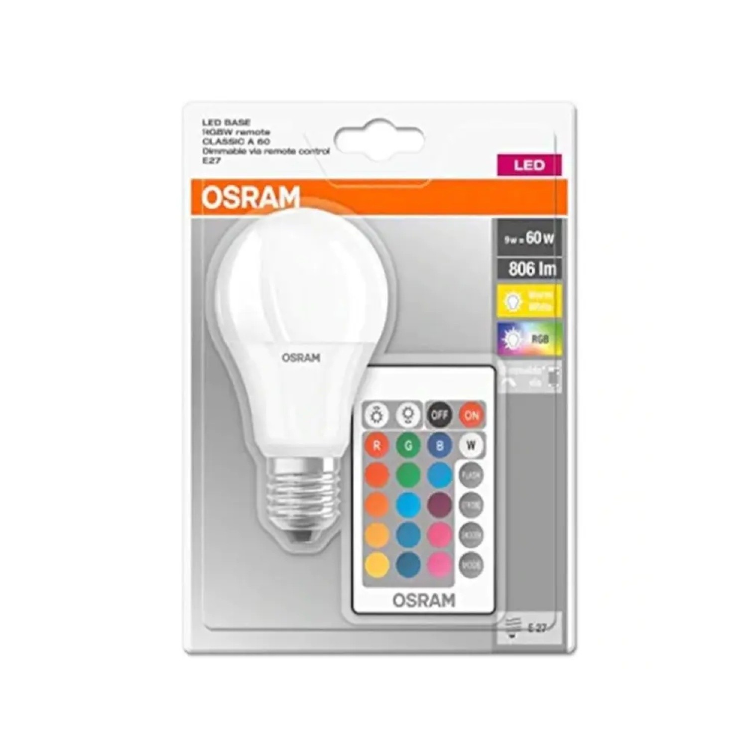 Osram 9W Uzaktan Kumandalı Renkli E27 Rgb Led Ampul