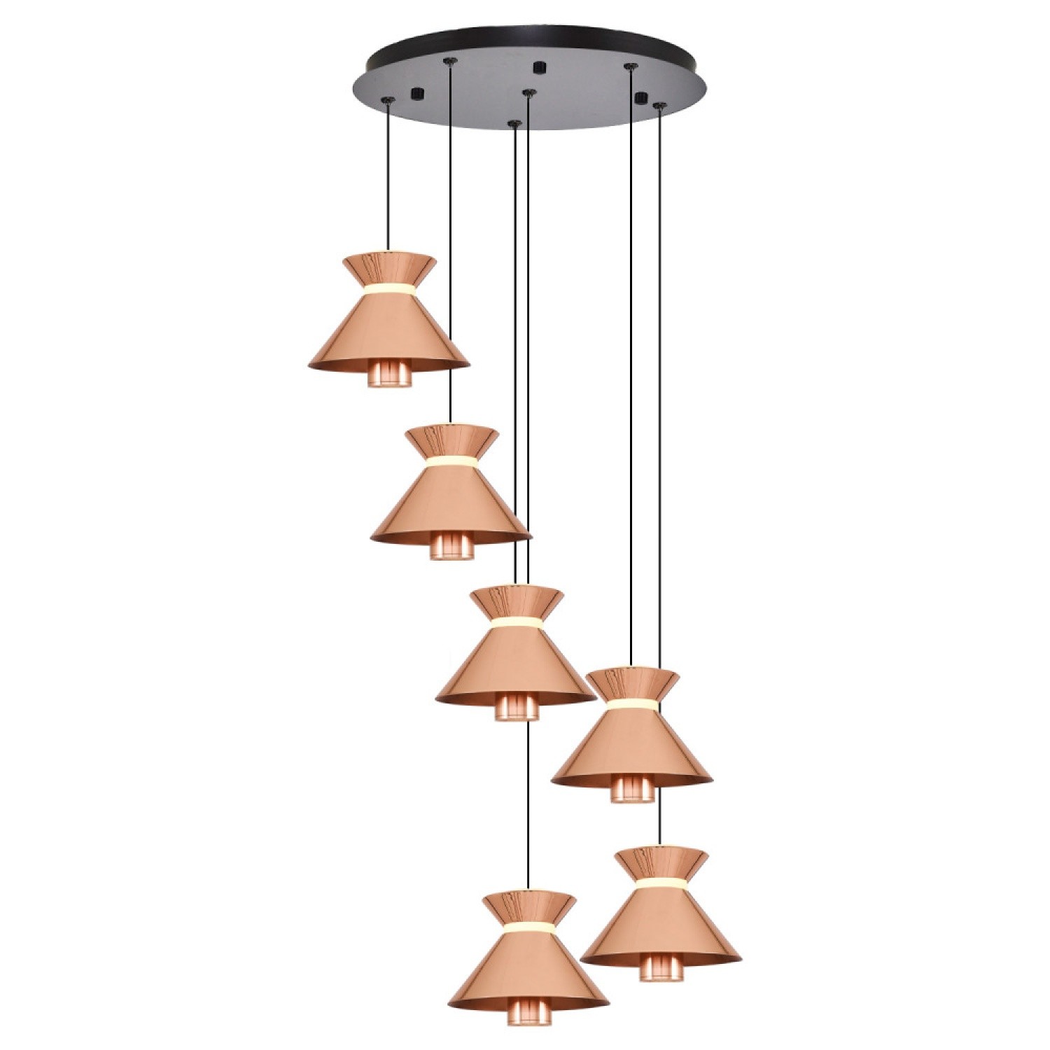 Özcan Aydınlatma 2803-6A 6'lı Dekoratif Led Sarkıt Avize - Rose Gold