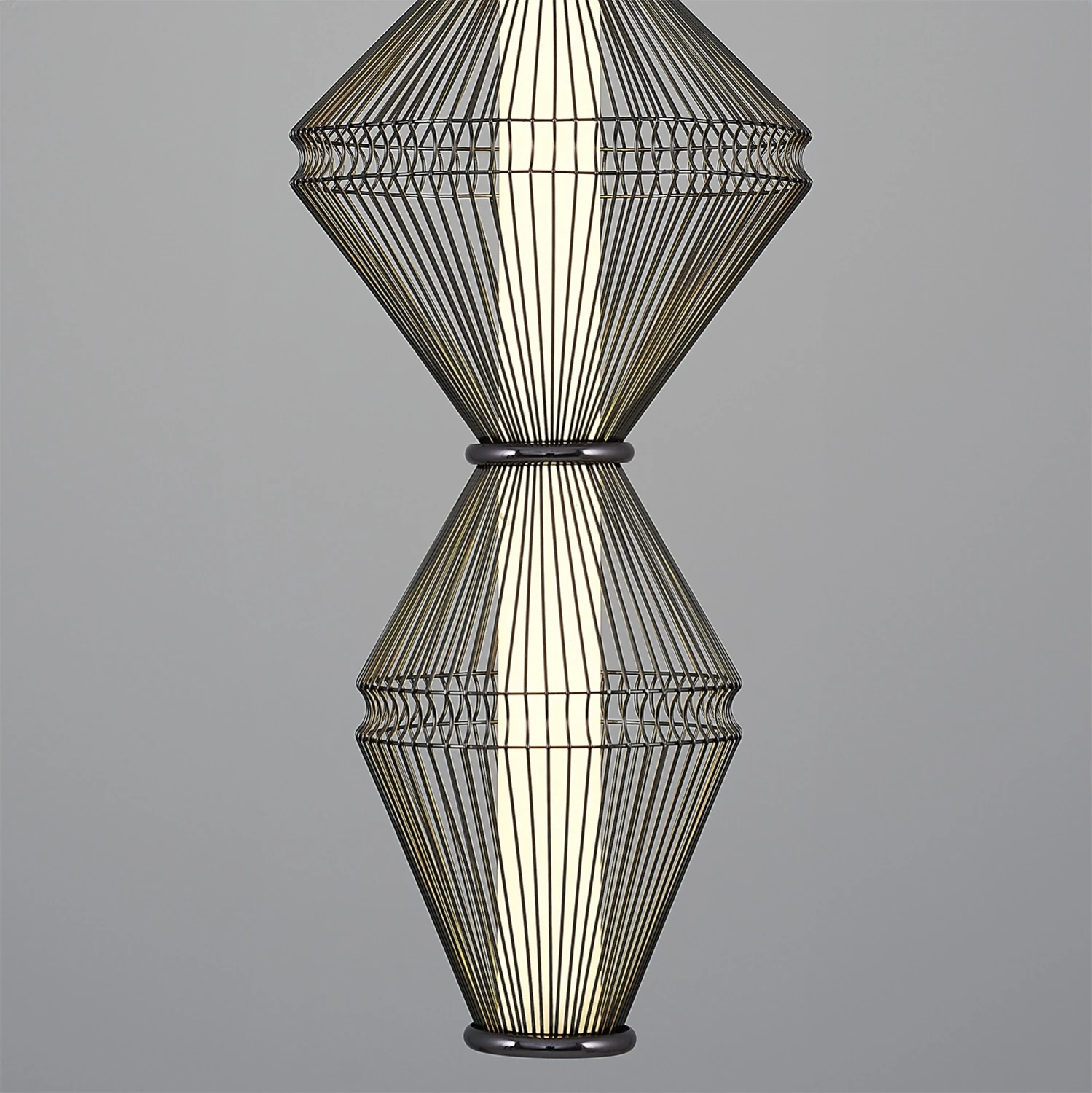 Özcan Aydınlatma Trian X Large Dekoratif Led Kafesli Sarkıt - Platin