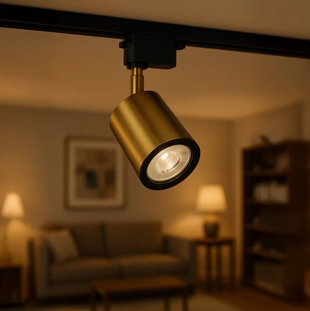 Modesco Alghero Monofaze Soketli Yuvarlak Ray Spot - Gold