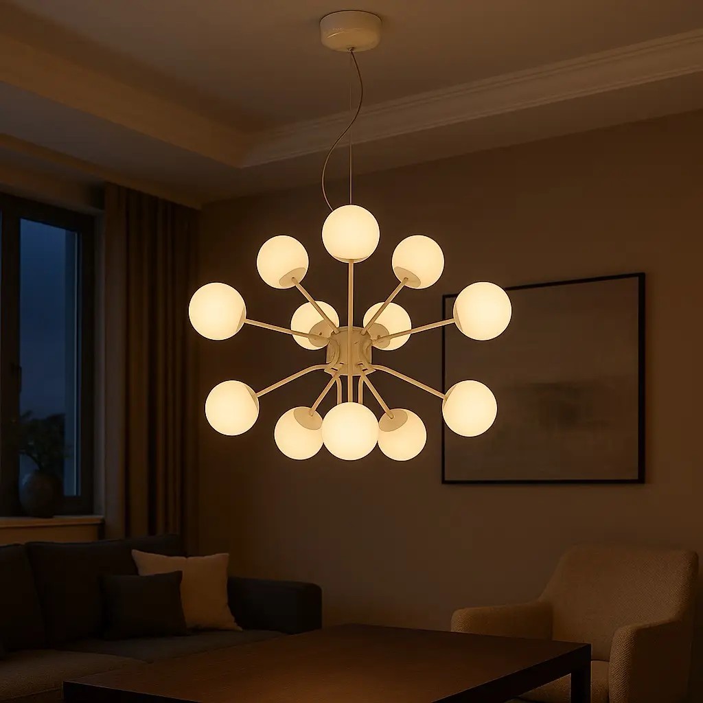 Özcan Aydınlatma 5674-16A 16'lı Küre Camlı Modern LED Avize