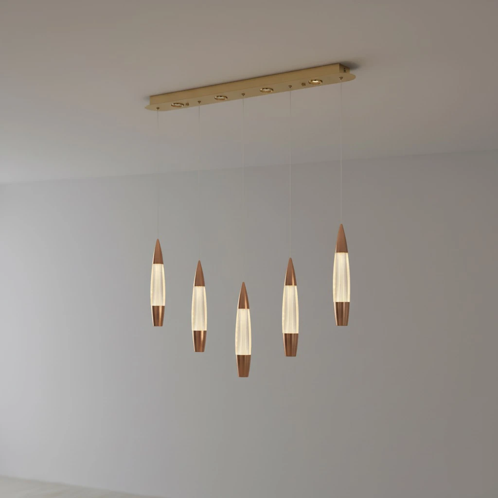 Özcan Aydınlatma 2815-5AS 5'li Sıralı Dekoratif Led Avize