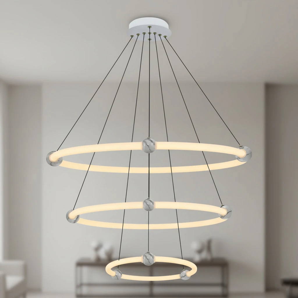 Özcan Aydınlatma 3155-3A Yuvarlak 3'lü LED Sarkıt Avize