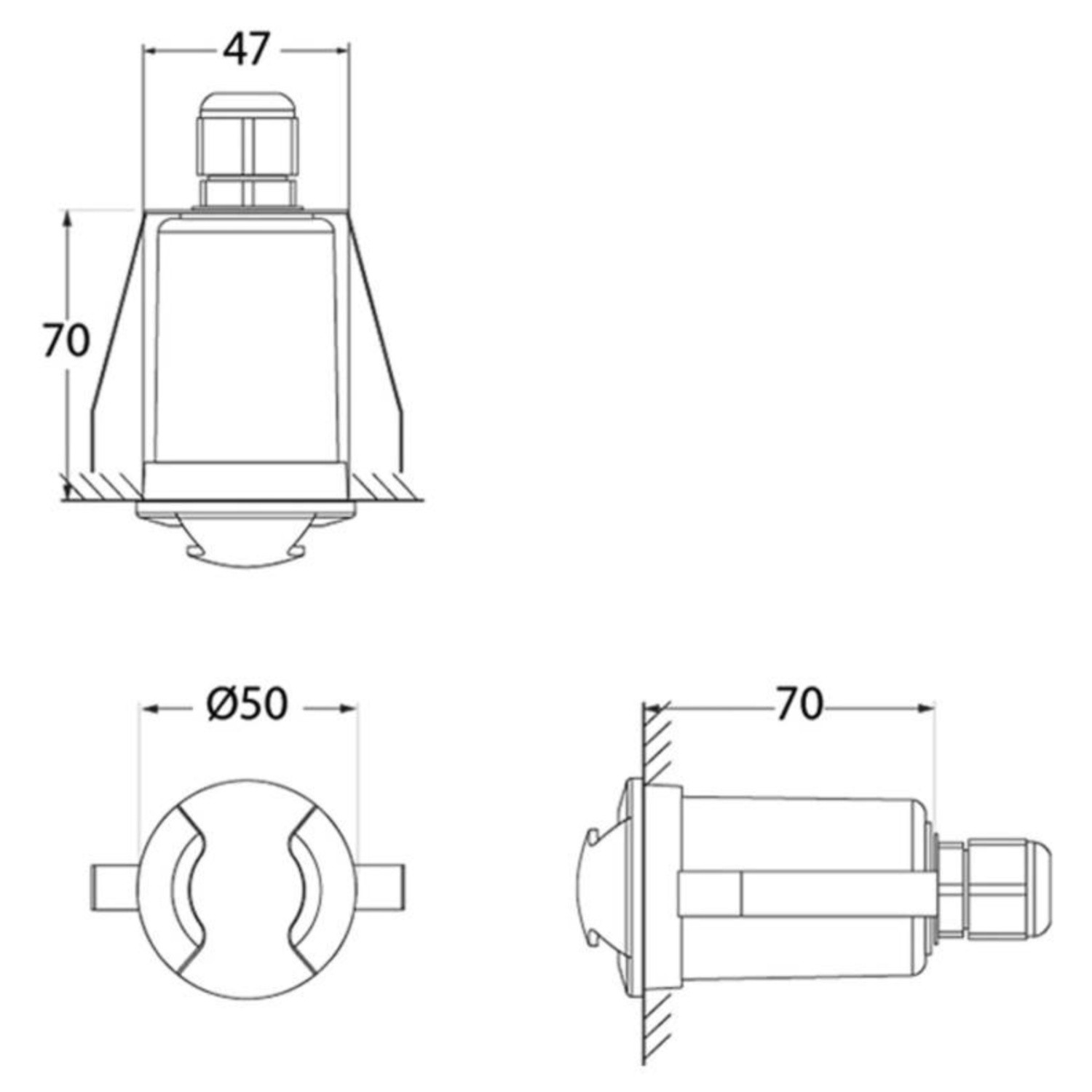 Fumagalli 1,7W Teresa 2L 50 Siyah Buzlu Spot