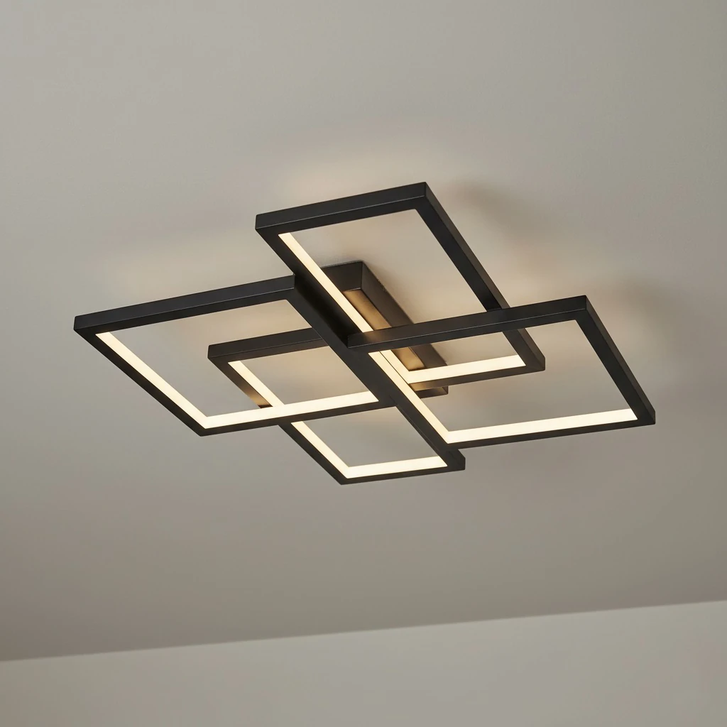 Özcan Aydınlatma 4158-2 Dekoratif Square B. Led Plafonyer - Siyah