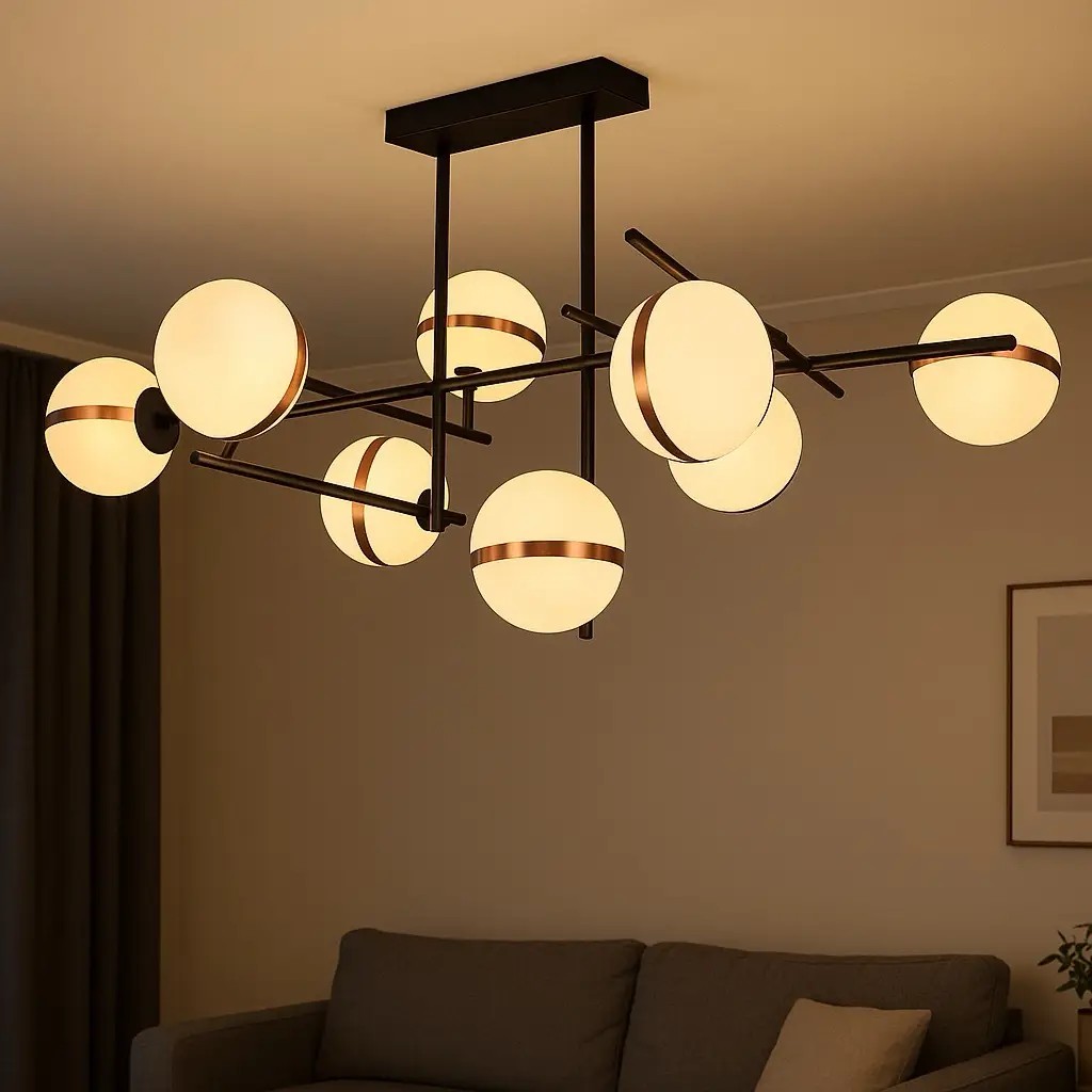 Özcan Aydınlatma 4129-8 8'li Modern Küre Armatür Avize