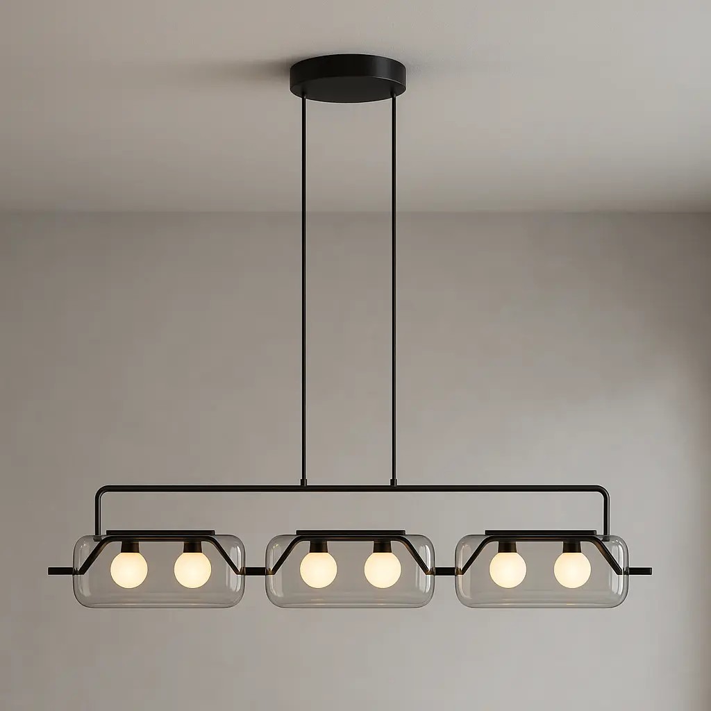 Özcan Aydınlatma 3436-3AS 3'lü Sıralı Modern Cam LED Avize
