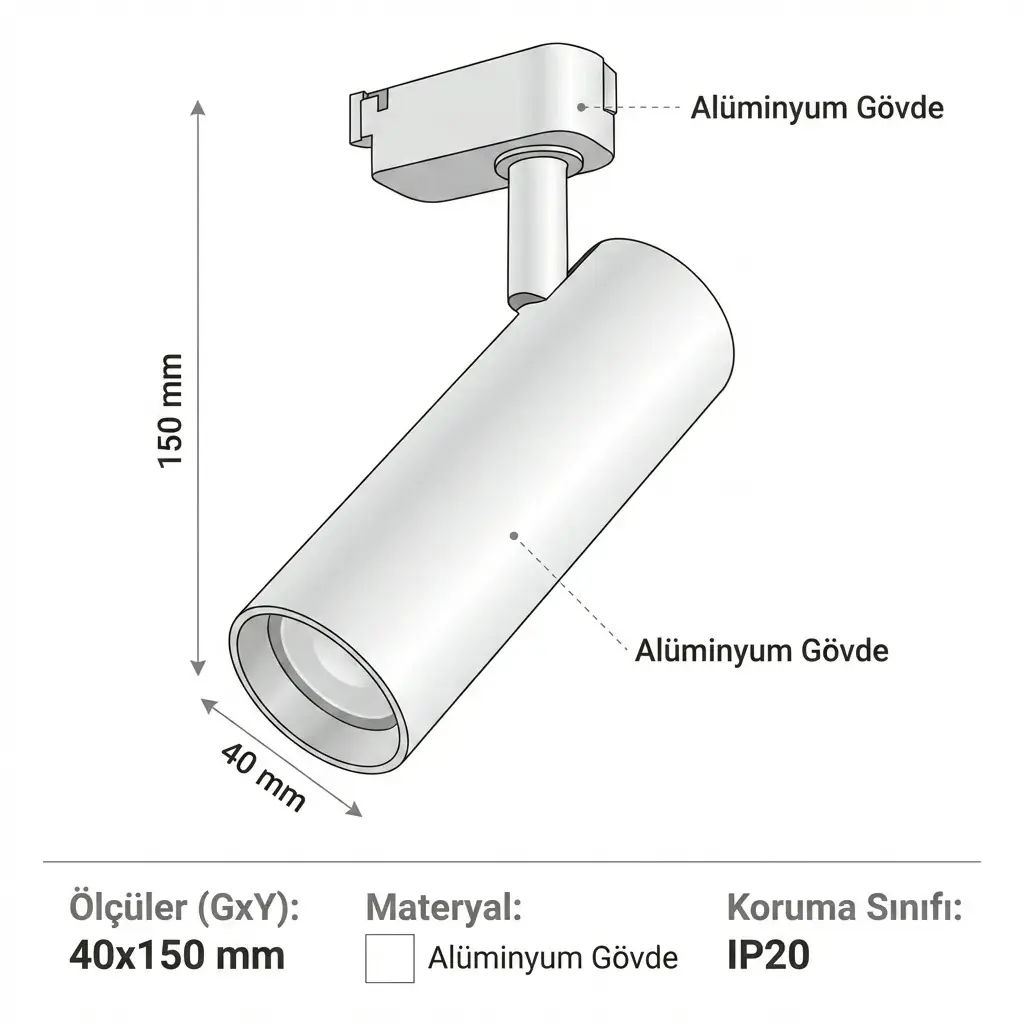 Jupiter 7W Monofaze Soketli Hareketli Ray Spot LR659 | Ray Spot