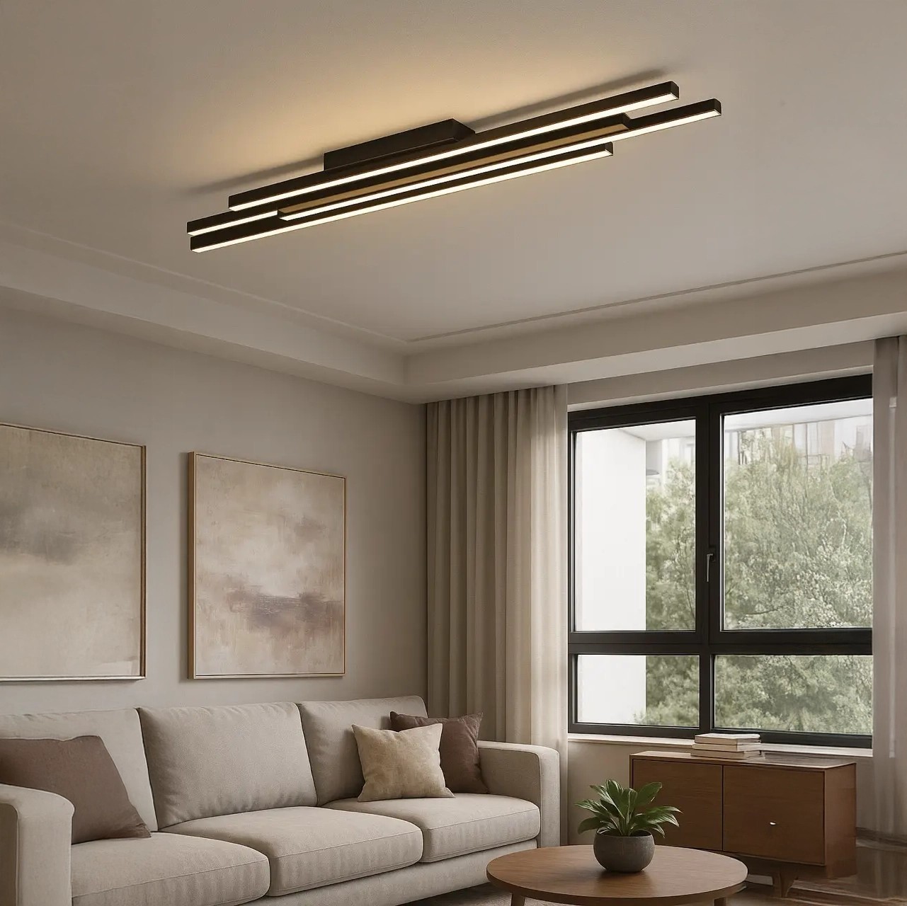 Özcan Aydınlatma 3151-3 Yatay Çubuklu LED Plafonyer Avize