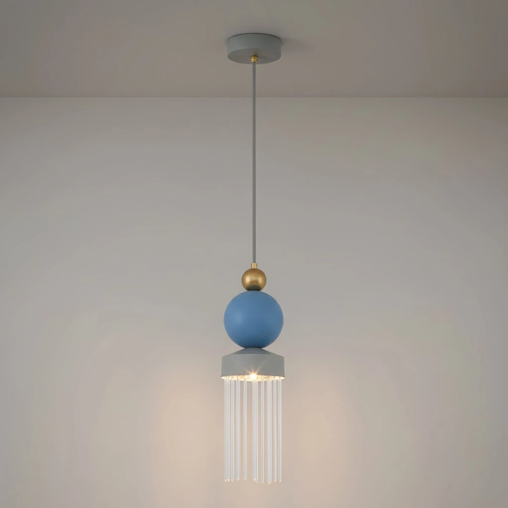 Özcan Aydınlatma 4115-1A Tekli Çubuk Camlı Sarkıt Avize