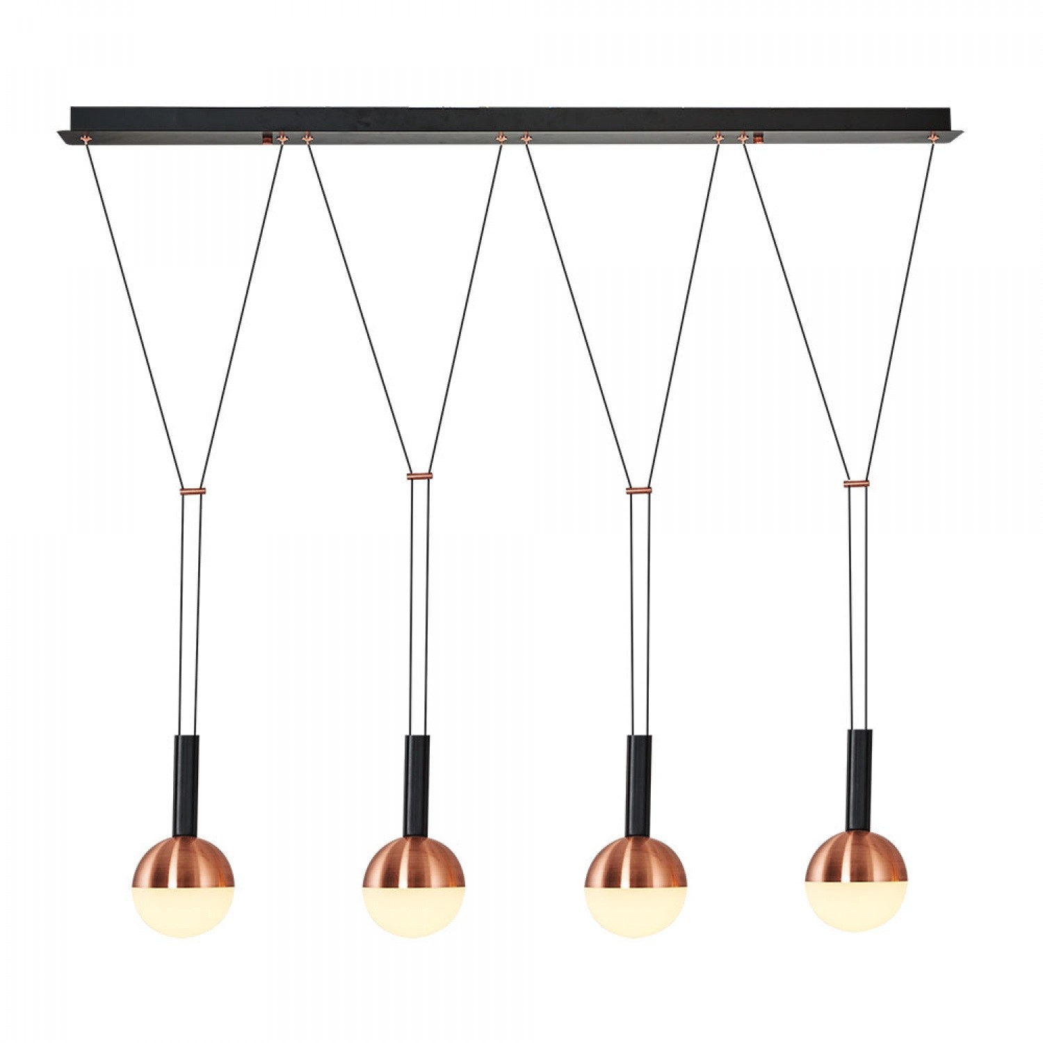 Özcan Aydınlatma 6231-4AS 4'lü Küre Sıralı Modern LED Avize