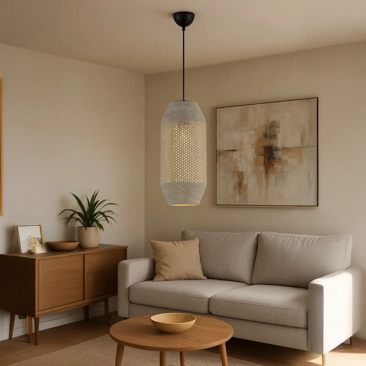 Özcan Aydınlatma 4461-21 Silindir Modern Hasır Sarkıt Avize