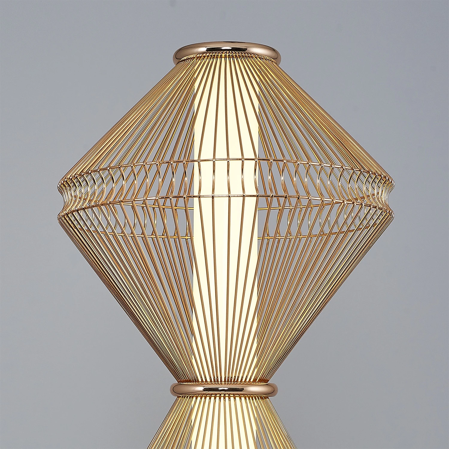 Özcan Aydınlatma Trian Medium Dekoratif Kafesli Lambader - Sarı