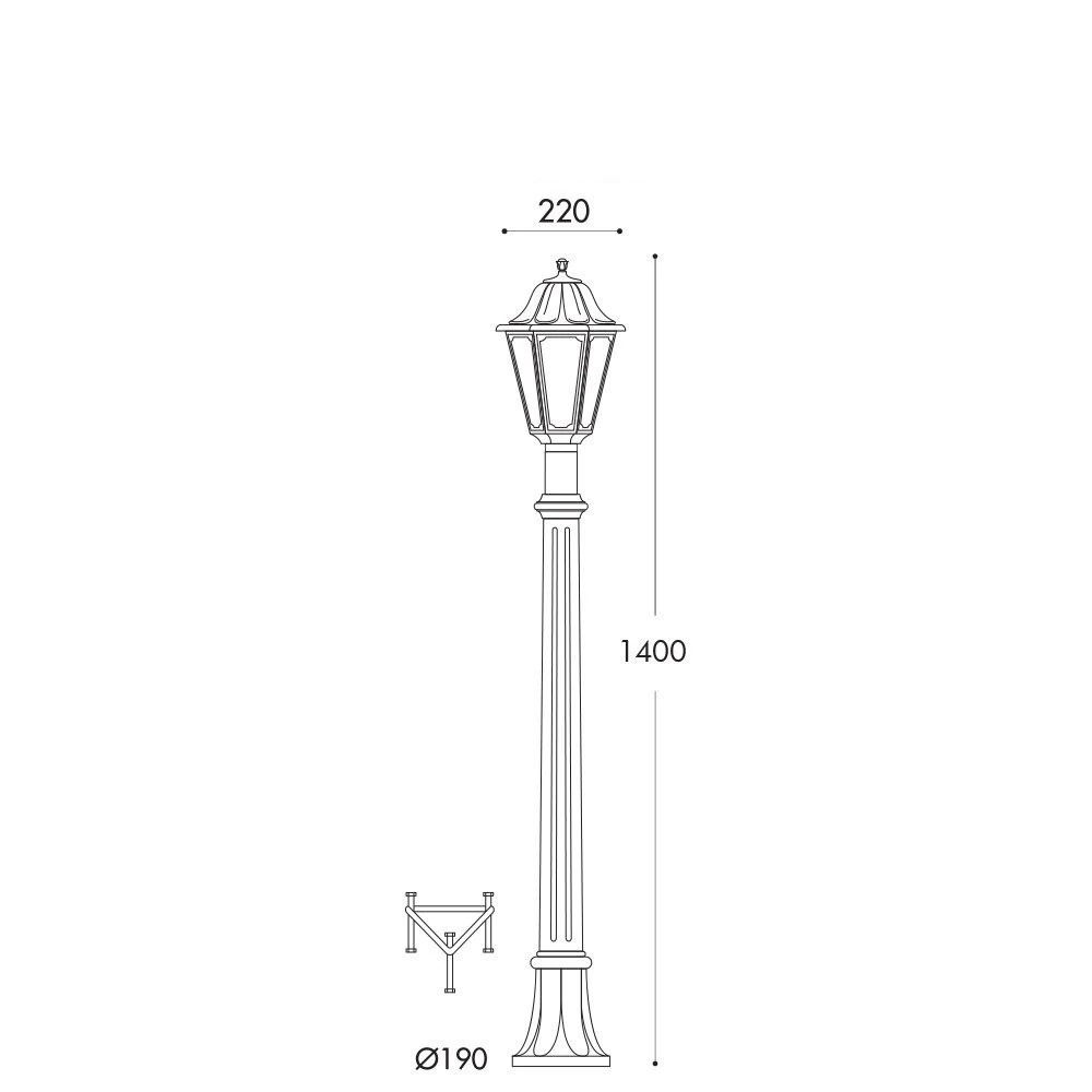 Fumagalli Anna - Aloer Siyah Bahçe Direk 8,5W - 3 Renk