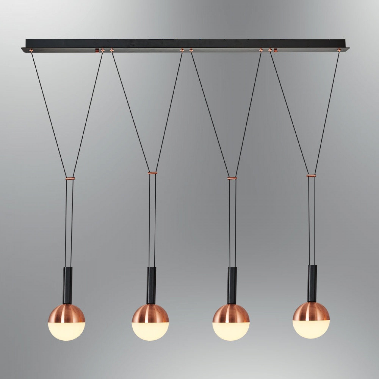 Özcan Aydınlatma 6231-4AS 4'lü Küre Sıralı Modern LED Avize