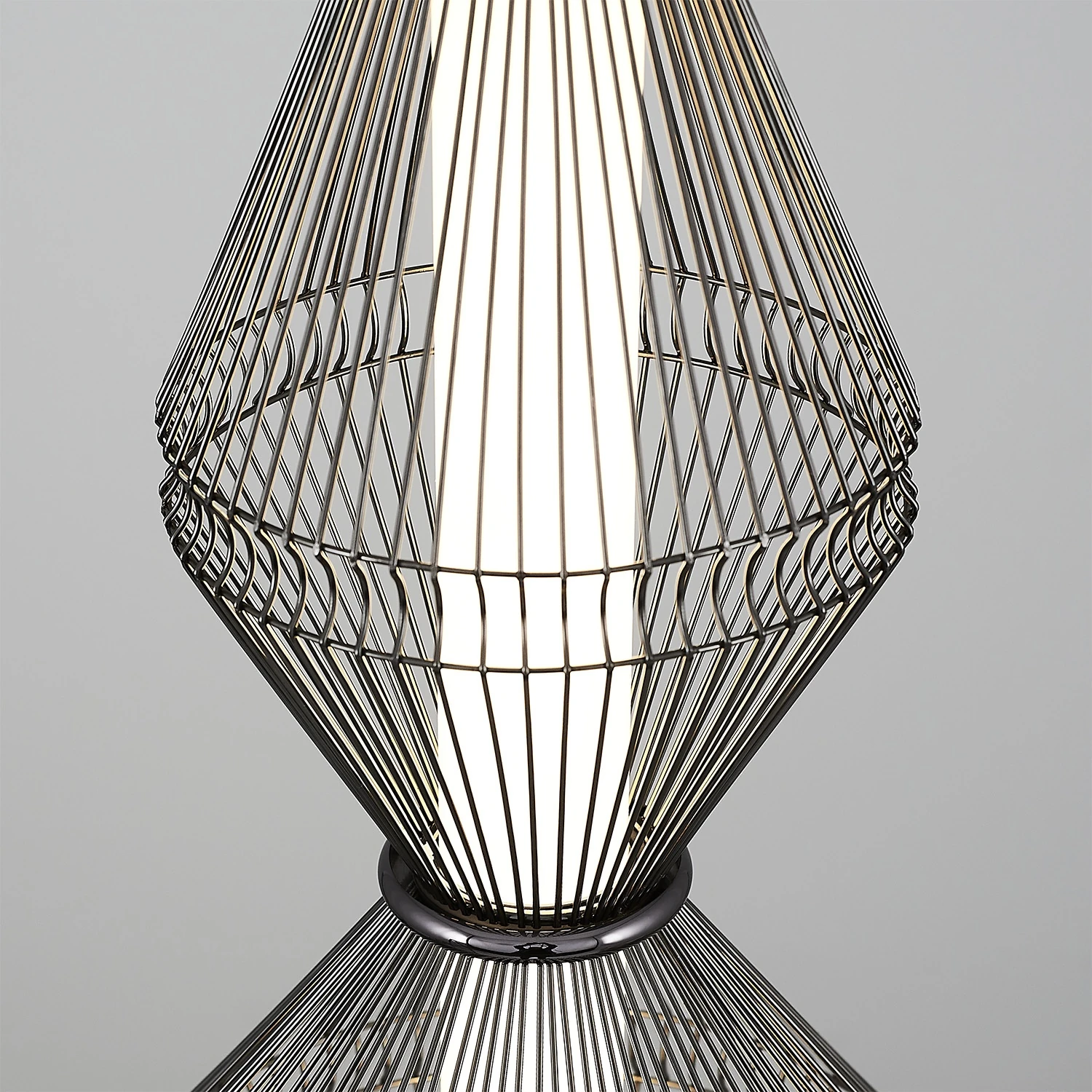 Özcan Aydınlatma Trian Medium Dekoratif Led Kafesli Sarkıt - Platin