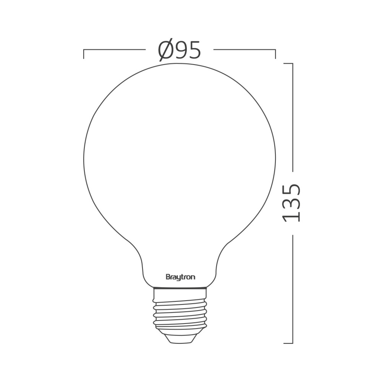 Braytron 7W G95 E27 3000K Glop Led Ampül