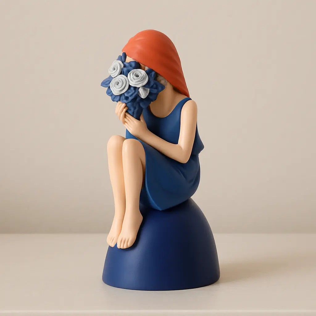 Özcan Aydınlatma 1314-6 Jasmin Çiçekli Kız Biblo 21 cm