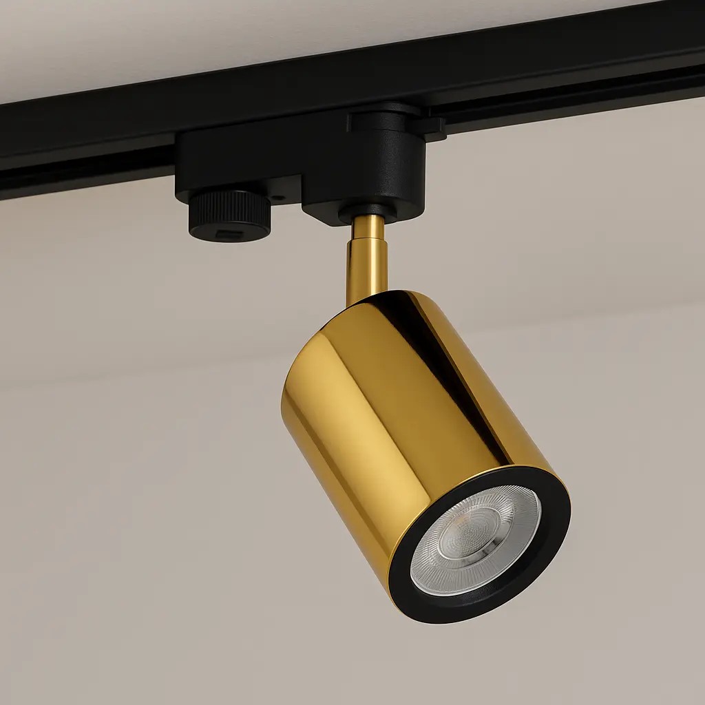 Modesco Alghero Monofaze Soketli Yuvarlak Ray Spot - Gold
