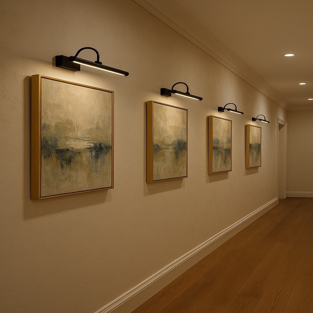 Modesco Warsaw 45 Cm Dekoratif Şarjlı Led Tablo - Ayna Aplik - Siyah