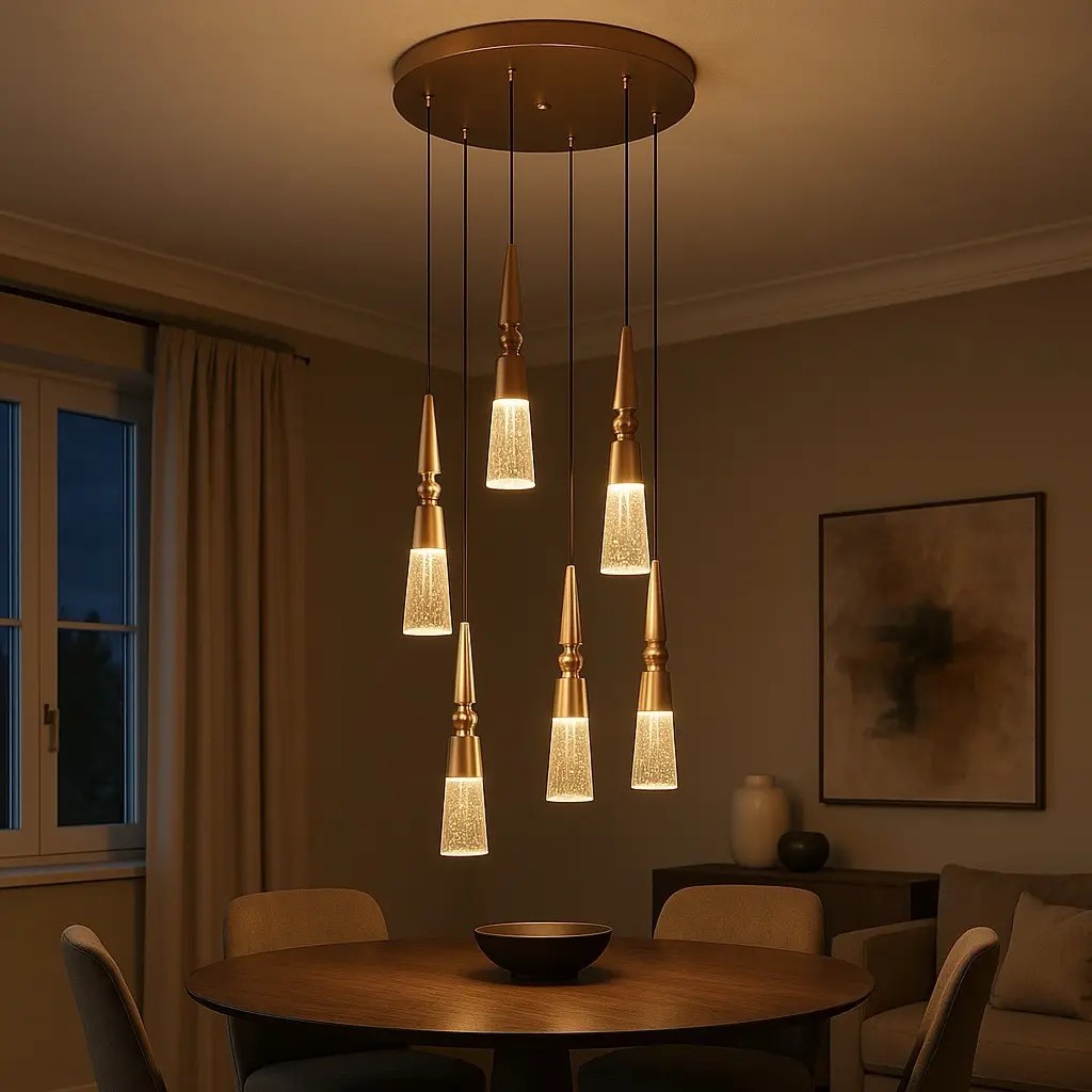 Özcan Aydınlatma 2790-6A Yuvarlak 6'lı LED Sarkıt Avize