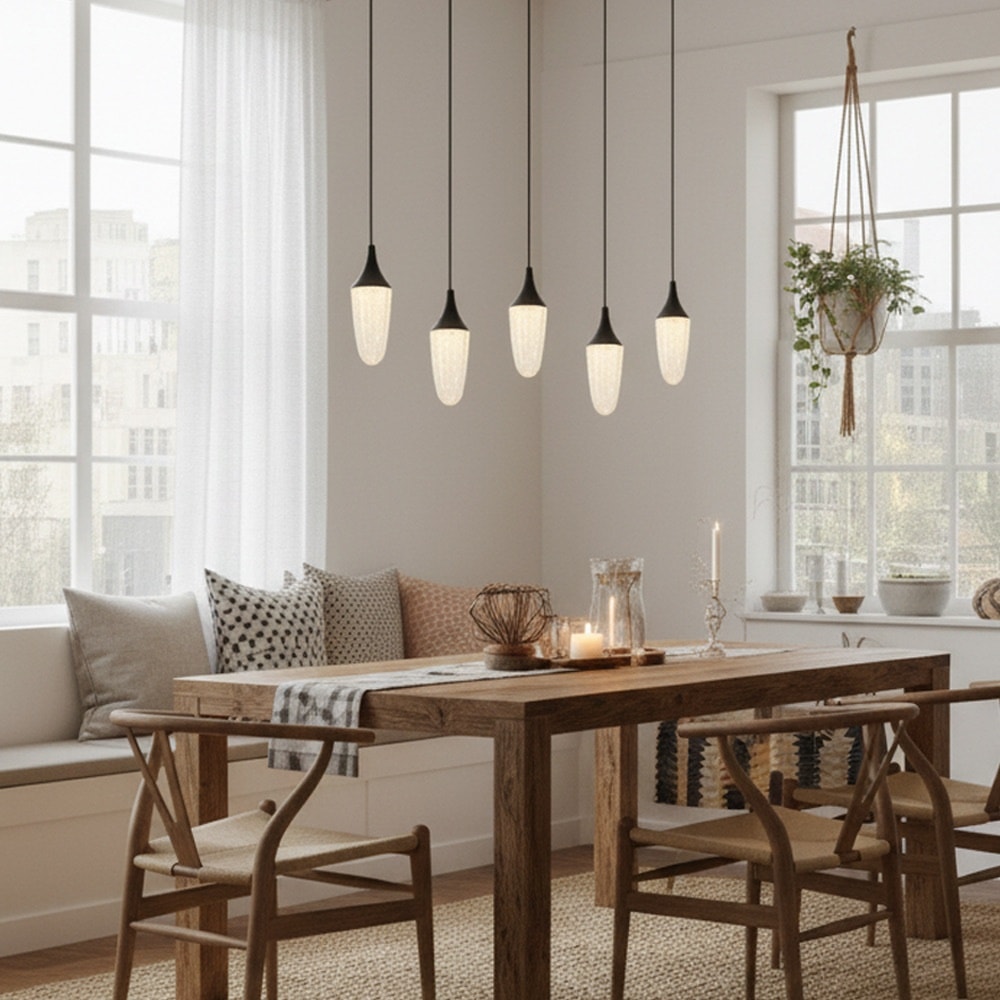 Özcan Aydınlatma 4038-5AS 5'li Sıralı Dekoratif Led Avize
