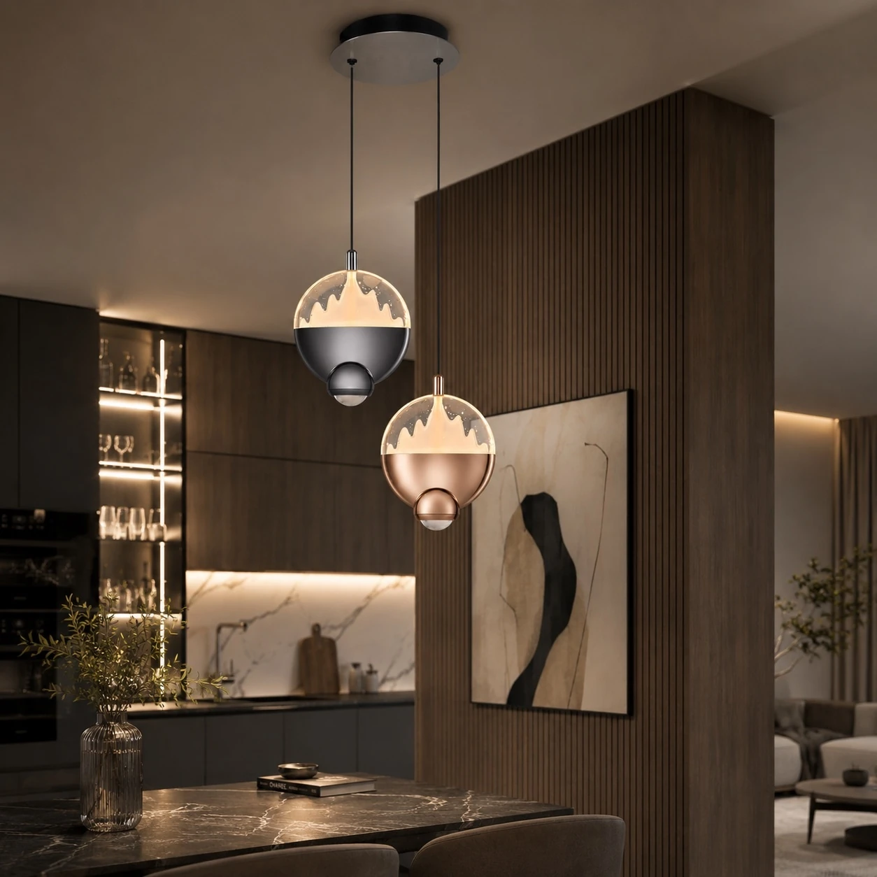 Özcan Aydınlatma Turbot 2 Lı Led Sarkıt Mixed