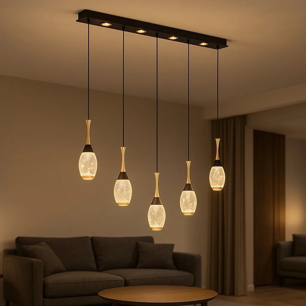Özcan Aydınlatma 2819-5AS 5'li Sıralı Dekoratif Led Avize