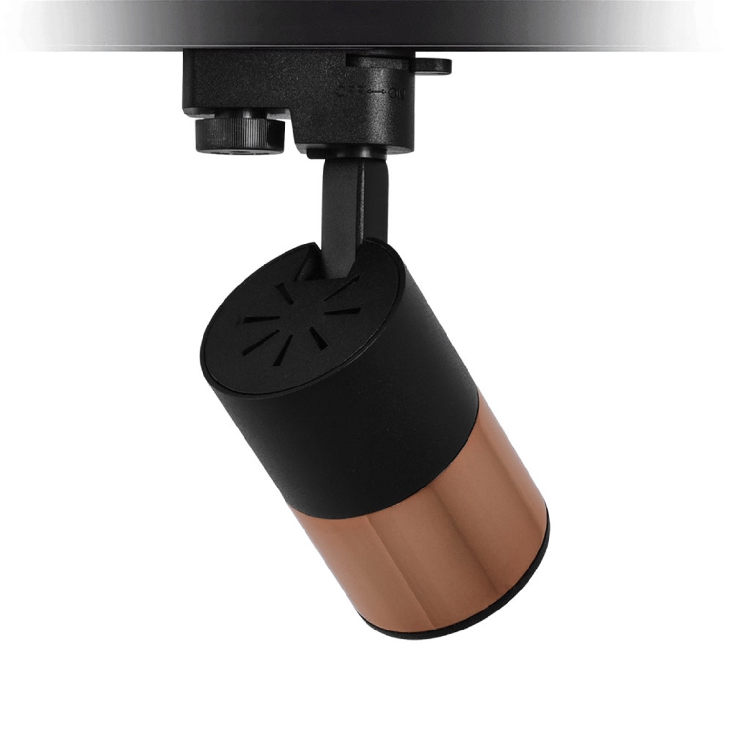 Modesco Samui Monofaze Soketli Yuvarlak Ray Spot - Siyah - Rose Gold