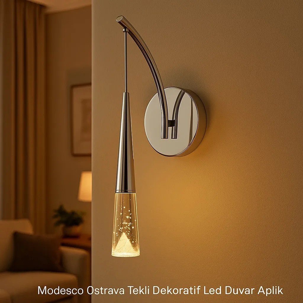 Modesco Ostrava Tekli Dekoratif Led Duvar Aplik