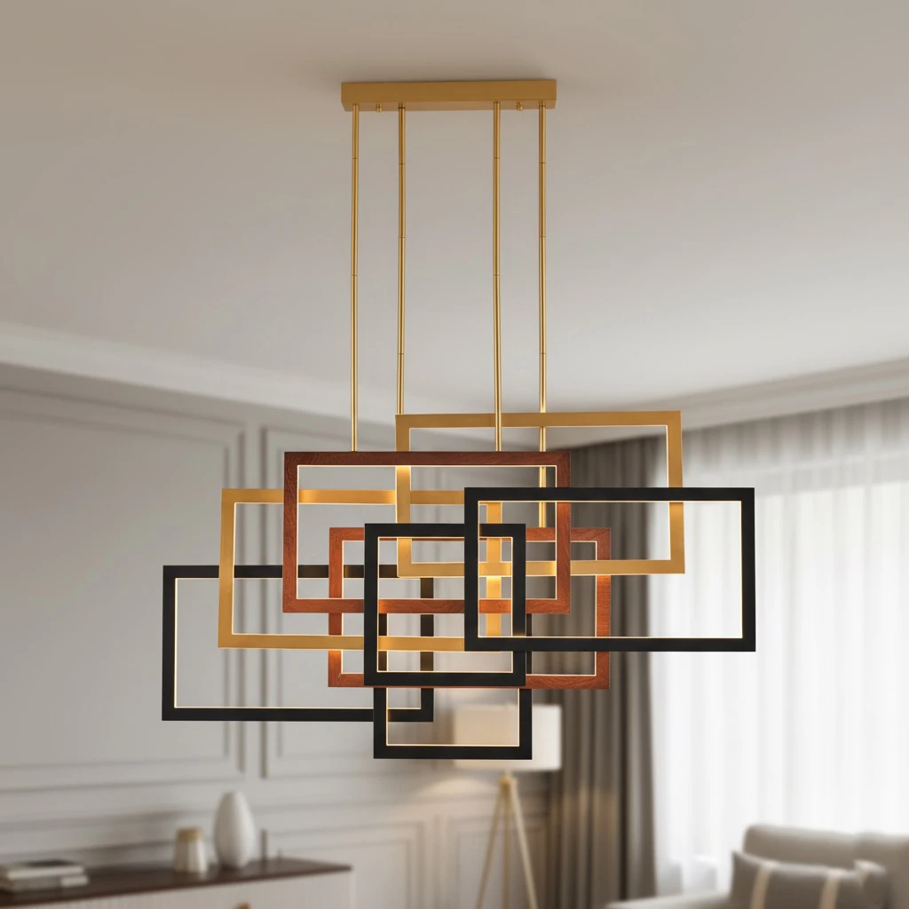 Özcan Aydınlatma 4213-3A Kare Dekoratif LED Sarkıt Avize