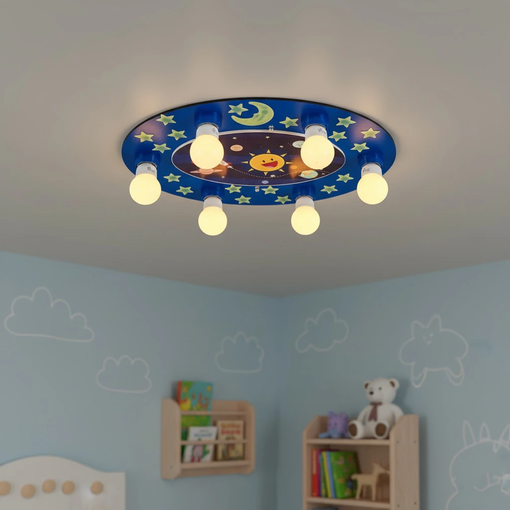 Özcan Aydınlatma 4802-4 Yuvarlak Çocuk Odası Armatür Avize