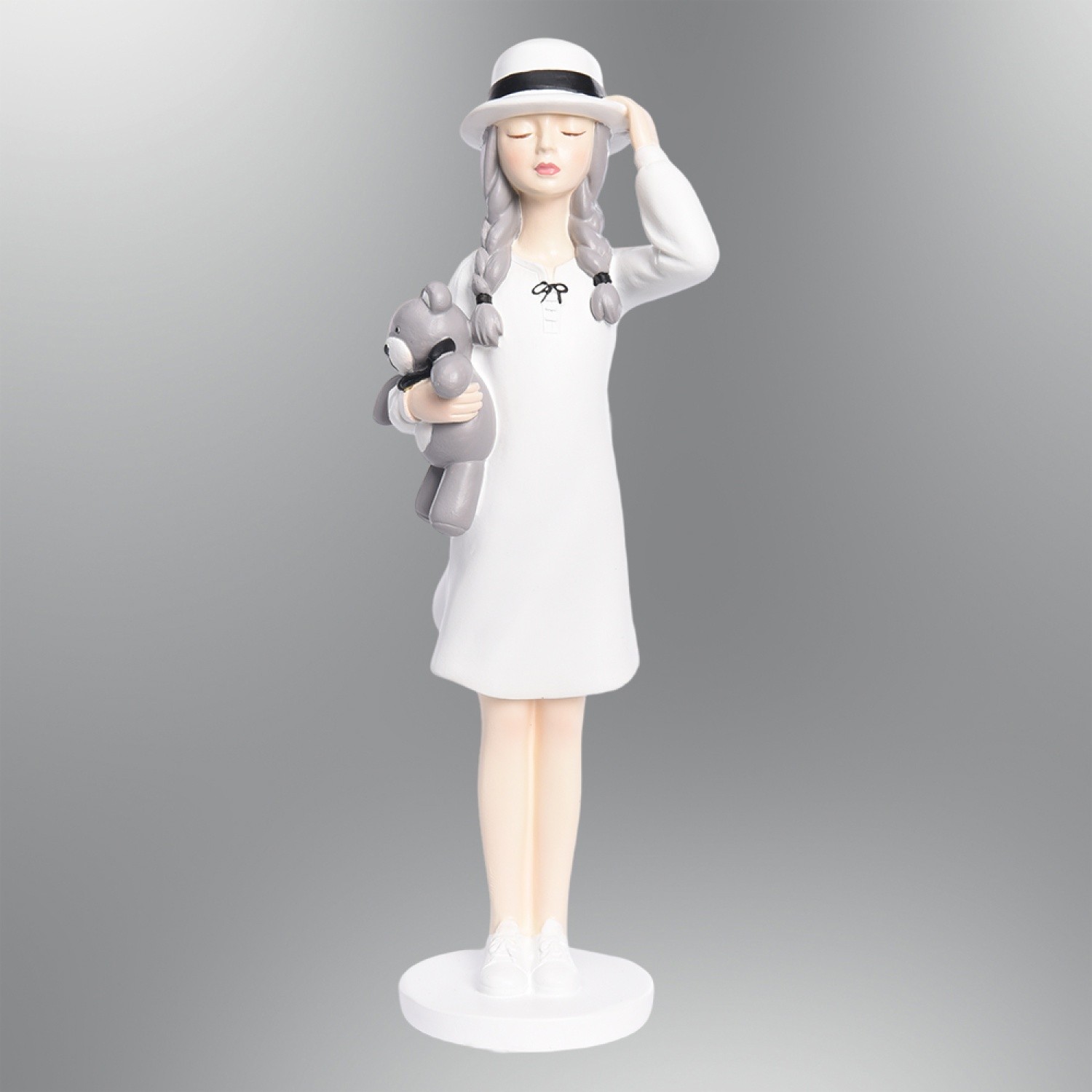 Özcan Aydınlatma 1312-6 Leydi Ayıcık Biblo 23 cm - Gri