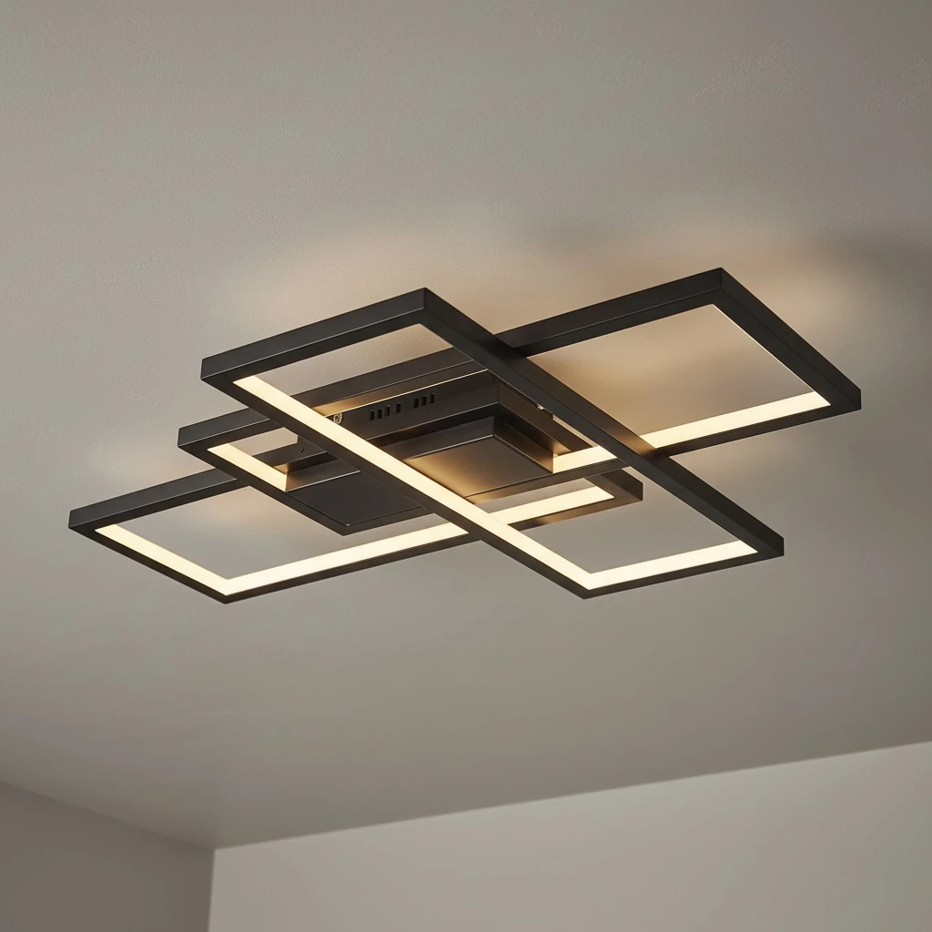 Özcan Aydınlatma 4158-1 Dekoratif Square K. Led Plafonyer - Siyah