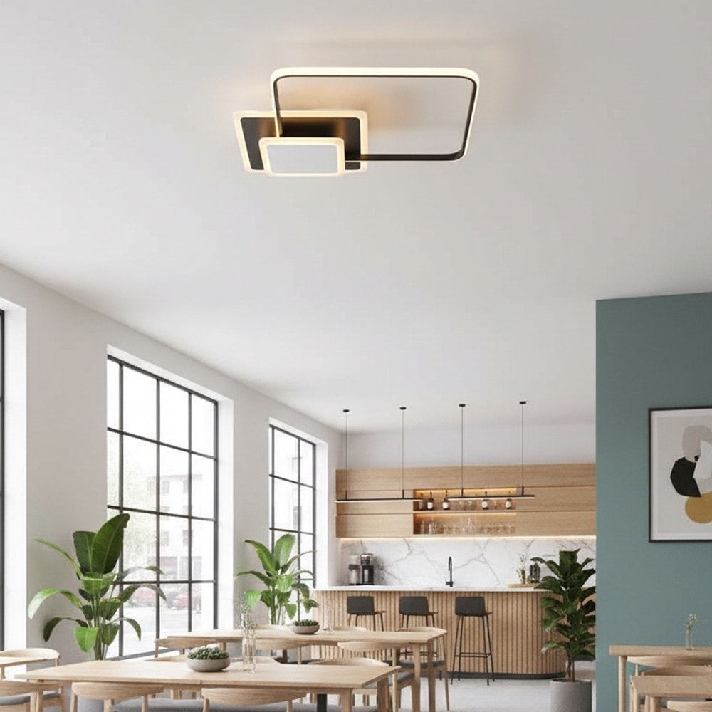 Özcan Aydınlatma 4157-7 Led Plafonyer - 3 Renk Kumandalı - Siyah