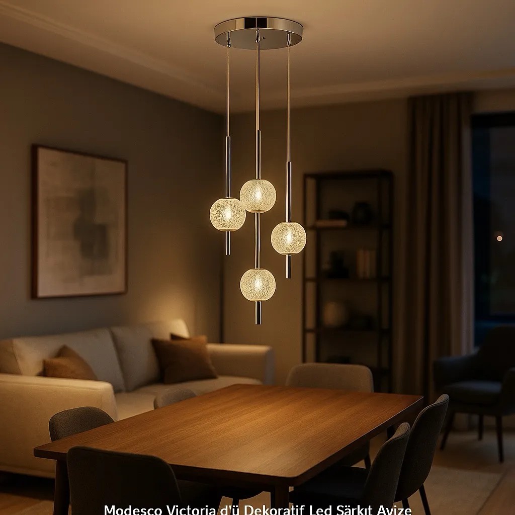 Modesco Victoria 4'lü Dekoratif Led Sarkıt Avize