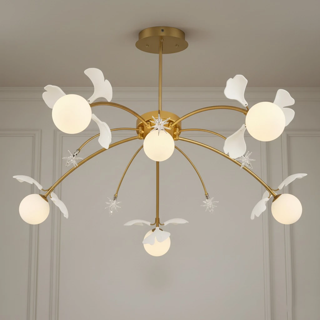 Özcan Aydınlatma 2711-6 Beyaz 6'lı Çiçek Plafonyer Avize